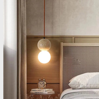Celako™ Terralux Pendant Light | Yellow Travertine Wabi Sabi Bedroom Lighting