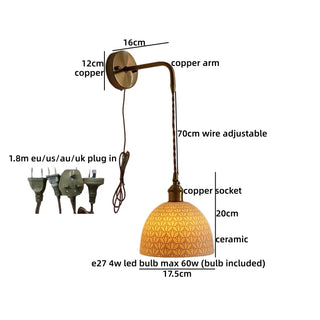 Celako™ Ceraco Wall Light | Copper Vintage Bedroom Lighting