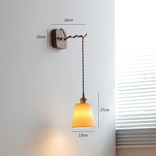 Celako™ Velura Wall Light | Walnut Bedside Lighting