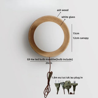 Celako™ Natura Wall Light | Ash Wood Bedside Lighting