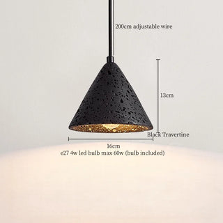 Celako™ Lithica Pendant Light | Black Travertine Dining Room Lighting