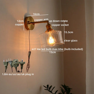 Celako™ Verdira Wall Light | Green Glass Japan Style