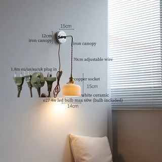 Celako™ Ceraluna Wall Light | White Ceramic Living Room Lighting
