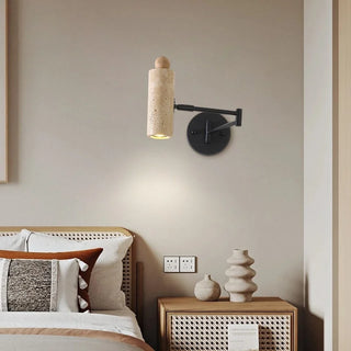 Celako™ Velato Wall Sconce Light | Yellow Travertine Bedroom Lighting