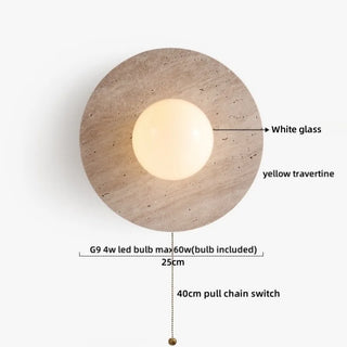 Celako™ Ishido Wall Light | Yellow Travertine Living Room Lighting