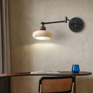 Celako™ Lucaterra Wall Light | Yellow Travertine Bedroom Lighting
