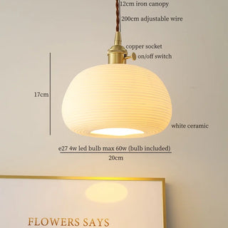 Celako™ Cerelume Pendant Light | White Ceramic Kitchen Island Lighting