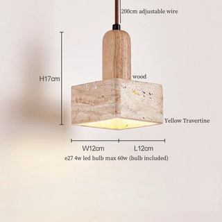 Celako™ Lutesco Pendant Light | Yellow Travertine Kitchen Island Lighting