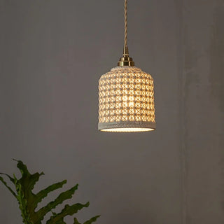 Celako™ Alveola Pendant Light | White Hollow Ceramic Living Room Lighting