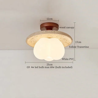 Celako™ Citrina Ceiling Light | Yellow Travertine Japan Wabi Sabi