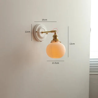 IWHD White Ceramic Modern Wall Lamp Beisde Bedroom Living Room Bathroom Mirror Light Copper Nordic Japanese Style Wandlamp LED