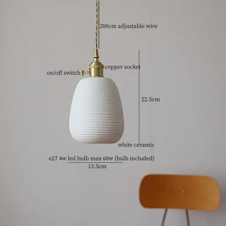 Celako™ Keramo Pendant Light | White Ceramic Kitchen Island Lighting