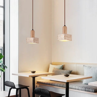 Celako™ Lutesco Pendant Light | Yellow Travertine Kitchen Island Lighting