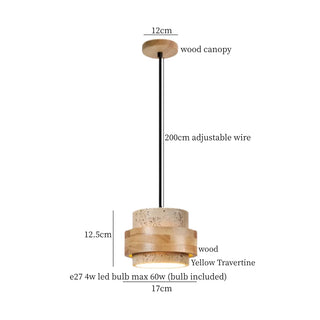 Celako™ Travone Pendant Light | Yellow Travertine Minimalism Living Room Lighting