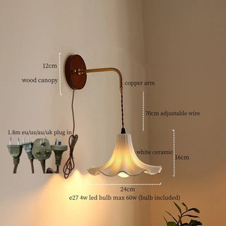 Celako™ Caolina Wall Light | Ceramic Bedroom Lighting