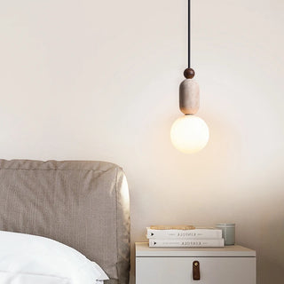 Celako™ Porosus Pendant Light | Stone Yellow Travertine Bedroom Lighting