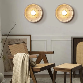 Applique murale Celako™ Petraorbis | Éclairage de salon en travertin jaune