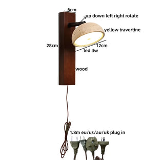 Celako™ Ishiki Wall Light | Yellow Travertine Living Room Lighting