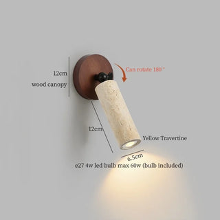 Applique murale Ochralith Celako™ | Lumière d'ambiance de chambre en travertin jaune