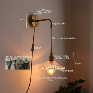 Celako™ Aurien Wall Light | Glass Bedroom Lighting