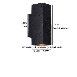 Celako™ Cavato Wall Light | Black Travertine Vintage