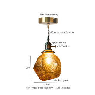 Celako™ Plissia Pendant Light | Glass Stone Kitchen Island Lighting