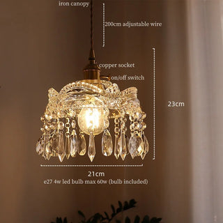 Celako™ Aurelon Pendant Light | Glass Crystal Bedroom Lighting