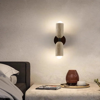 Celako™ Lithocalm Wall Light | Yellow Travertine Bedroom Lighting
