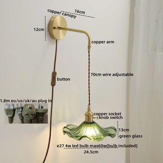 Celako™ Aureglas Wall Light | Glass Bedroom Lighting