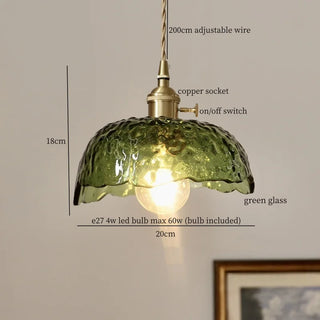Celako™ Glacine Pendant Light | Green Lace Glass Living Room