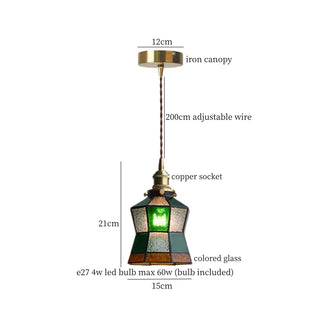 Celako™ Viridien Pendant Light | Tiffany Vintage Green Glass Bedroom Lighting