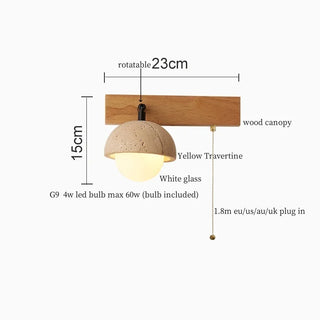 Celako™ Lunavertine Wall Light | Yellow Travertine Contemporary