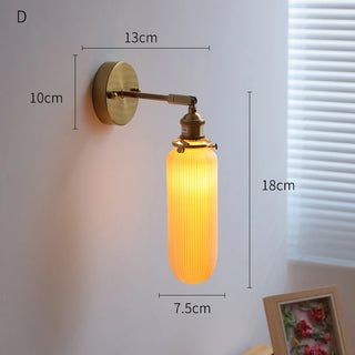 IWHD White Ceramic Modern Wall Lamp Beisde Bedroom Living Room Bathroom Mirror Light Copper Nordic Japanese Style Wandlamp LED