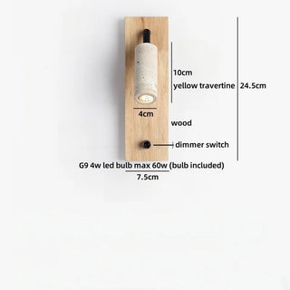 Celako™ Velato Wall Sconce Light | Yellow Travertine Bedroom Lighting