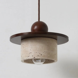 Suspension Celako™ Aurapietra | Travertin jaune et minimalisme nordique