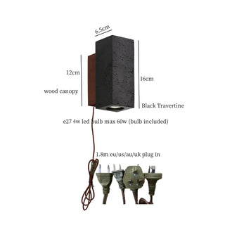 Celako™ Speleo Wall Light | Black Travertine Living Room Lighting