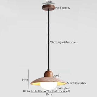 Celako™ Trivora Pendant Light | Black Travertine Bedroom Lighting