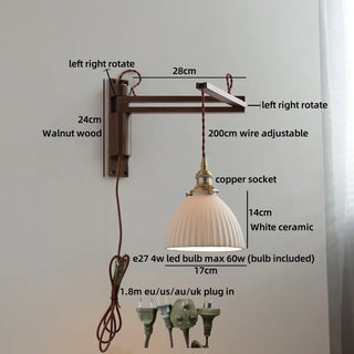 Celako™ Waluna Wall Light | Walnut Wood Living Room Lighting