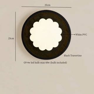 Celako™ Petrona Wall Light | Black Travertine Bedroom Lighting