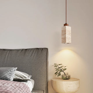 Celako™ Calcite Pendant Light | Yellow Travertine Kitchen Island Lighting