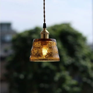 Celako™ Cupriano Pendant Light | Amber Glass Bedroom Lighting