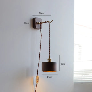 Celako™ Velura Wall Light | Walnut Bedside Lighting