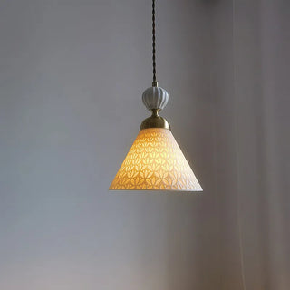 Celako™ Celadon Pendant Light | White Ceramic Bedroom Lighting