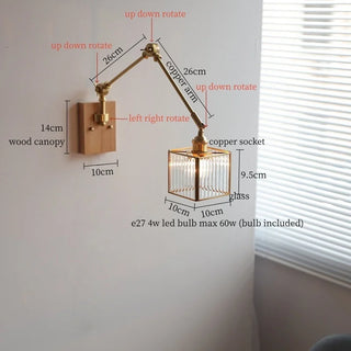 Celako™ Cupreau Wall Light | Copper Glass Bedroom Lighting