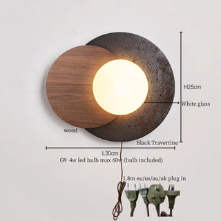 Celako™ Montari Wall Light | Black Travertine Living Room Lighting