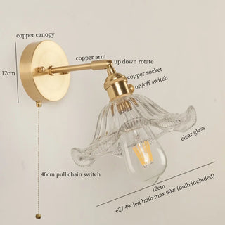 Celako™ Lustris Wall Light | Copper Glass Bedroom Lighting