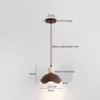 Celako™ Tivorea Pendant Light | Yellow Travertine Japan Wabi Sabi