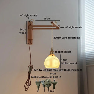 Celako™ Cerava Wall Light | Ceramic Bedside Lighting
