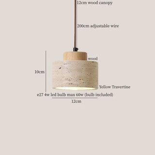 Celako™ Limestra Pendant Light | Yellow Travertine Vintage Wabi Sabi