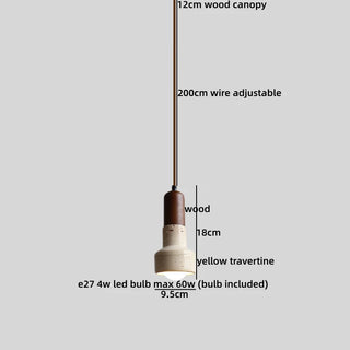 Celako™ Sabbioso Pendant Light | Yellow Travertine Nordic Wabi Sabi